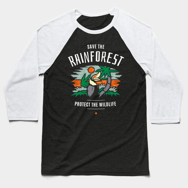 Save the Rainforest Protect the Wildlife Baseball T-Shirt by bangtees